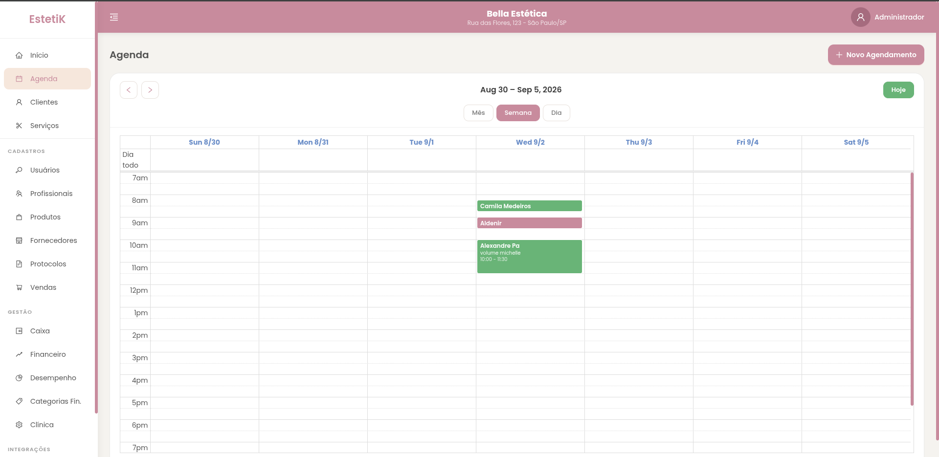 Agenda Semanal EstetiK